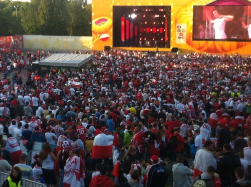 Euro2012 mecz Polska - Rosja Gdansk Strefa Kibica Fan Zone w Gdańsku